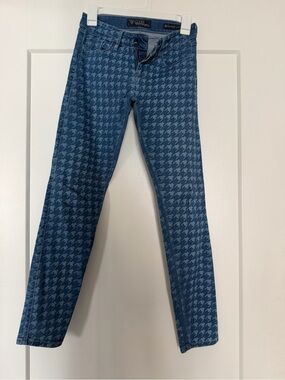 Guess Blue Houndstooth Skinny Jeggings